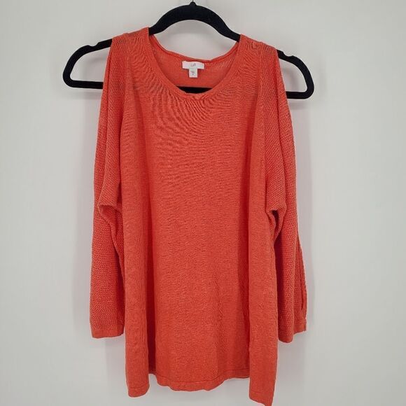 J. Jill Linen Blend Sweater Orange XL‎ - Picture 1 of 5